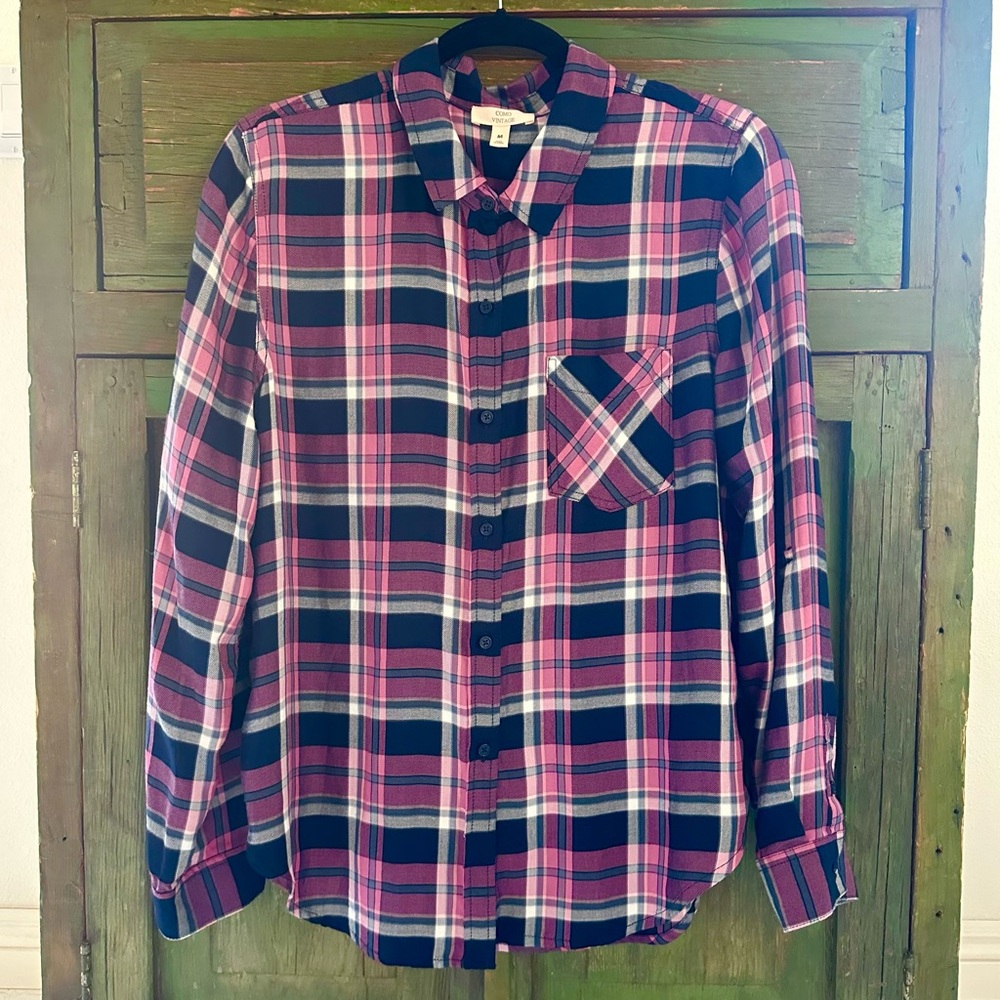NWOT Como Vintage Plaid Buttondown